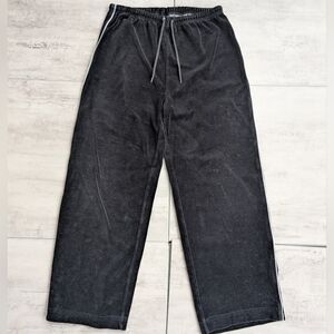Vintage Y2K Jansport Women's Black Velvet Stretch Jogging Pants Medium
